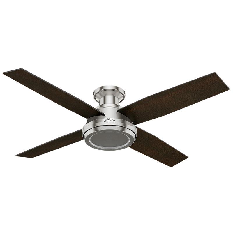 Hunter Fan 52 Dempsey 4 Blade Flush Mount Ceiling With Flush Mount Ceiling Fan