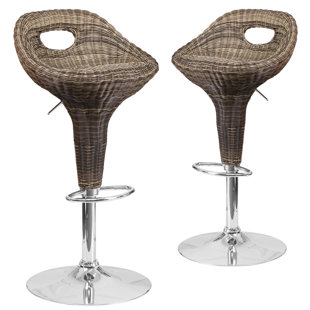Go to store & view more images Gracie Oaks Jackeline Adjustable Height Swivel Bar Stool (Set of 2)