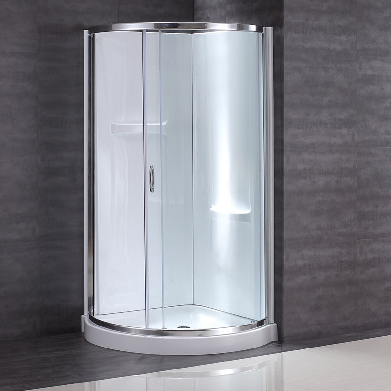 Ove Decors Breeze Premium 36 02 X 76 97 Round Sliding Shower Enclosure With Base Included Reviews Wayfair