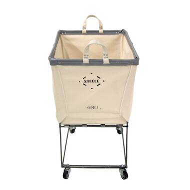 Artesa Verona Collapsible Metal Laundry Cart with Removable Basket & Canvas Bag
