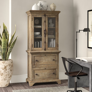 Ellenton 2 Drawer Lateral Filing Cabinet with Hutch by Greyleigh
