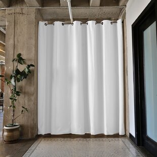 Refrze Room Divider Tension Curtain Rod Tension Shower Curtain Rods Premium Tension Windows Curtain Rods,No Drilling,Adjustable Bathroom Stall Tension Pole-Black 83-122 Inch