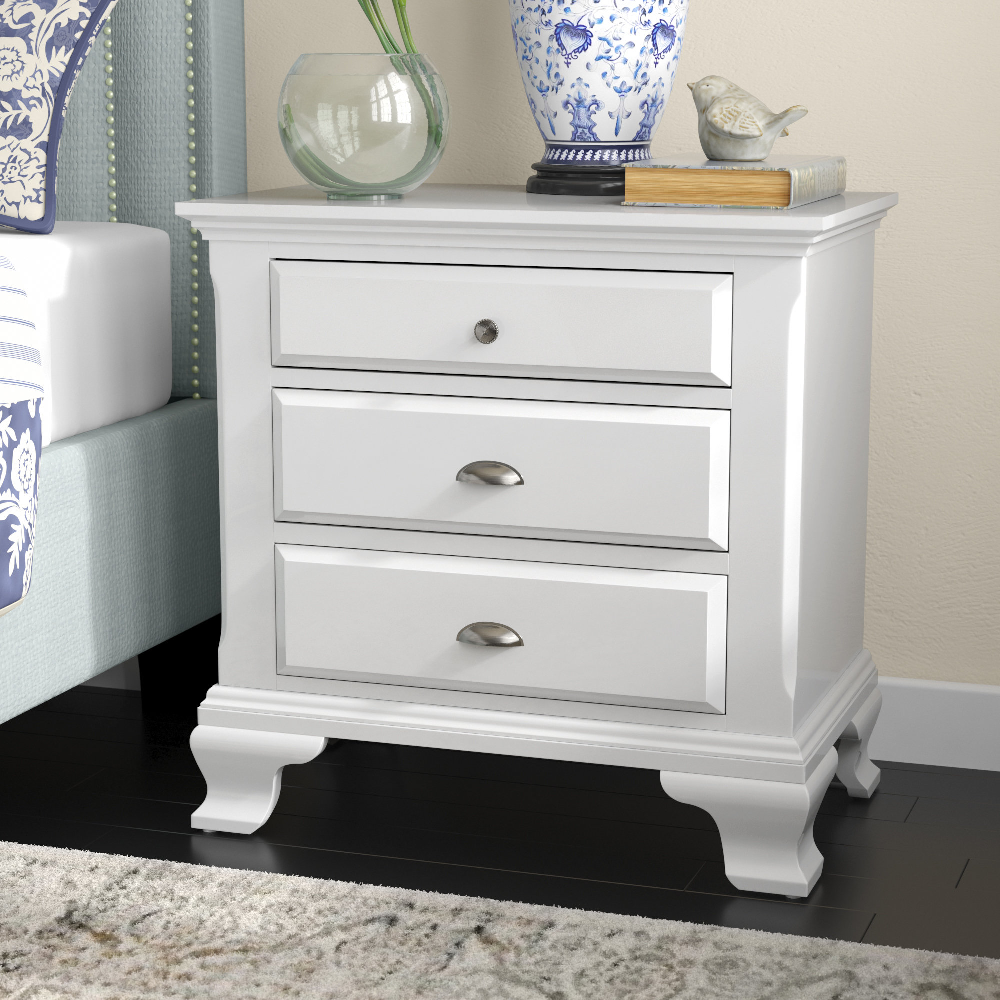 Winston Porter Shenk 3 Drawer Nightstand Reviews Wayfair