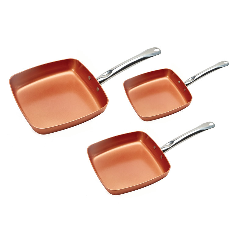>Copper Chef 11 In Stainless Steel Non Stick Frying Pan Set Reviews Wayfair