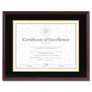 photo Marriage License Picture Frame Size document certificate wood frame with mat 11 x 14