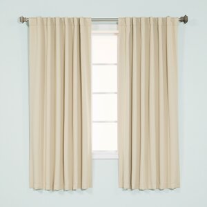 Basic Solid Blackout Thermal Rod Pocket Curtain Panels (Set of 2)