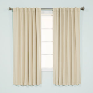 Basic Solid Blackout Thermal Rod Pocket Curtain Panels (Set of 2)