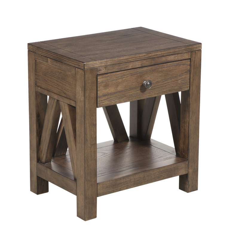 Loon Peak Neace Farmhouse Style 1 Drawer End Table Reviews Wayfair Neace Farmhouse Style 1 Drawer End Table