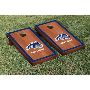 NCAA Rosewood Stained Border Version Cornhole Bag Toss Game Set