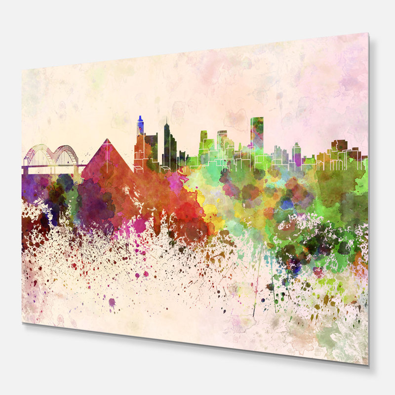 Ebern Designs Memphis Skyline Cityscape Painting Print On