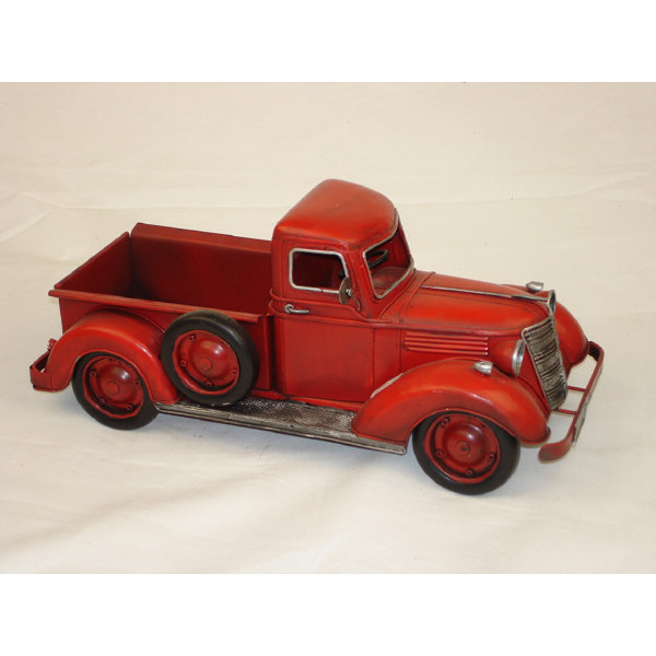 vintage red toy pickup truck