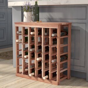Karnes Redwood Table Top 36 Bottle Floor Wine Rack