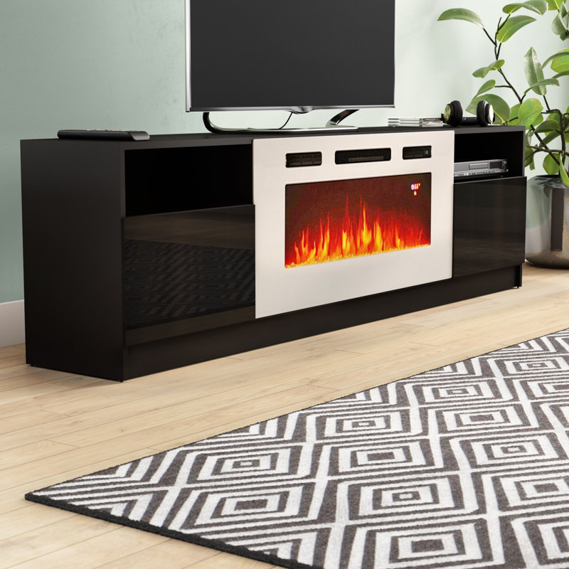 Orren Ellis Delaine Tv Stand For Tvs Up To 88 With Fireplace Included Reviews Wayfair