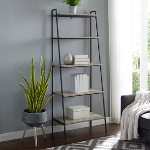 Calhoun Metal and Wood Ladder Bookcase by Williston Forge