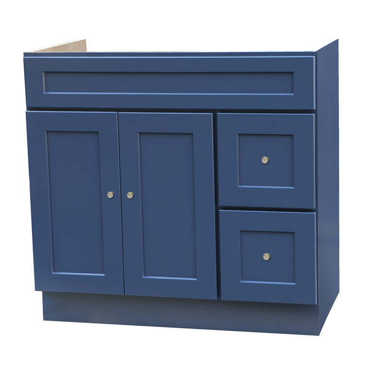 Breakwater Bay Hallett 36 Single Bathroom Vanity Base Only In Blue Wayfair