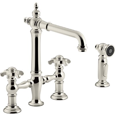 Artifacts Bridge Faucet With Side Spray And Berrysoft And