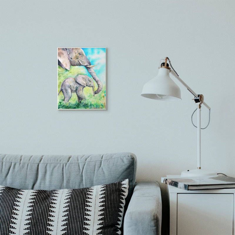 Isabelle Max Nealon Cute Baby Elephant Family Watercolor