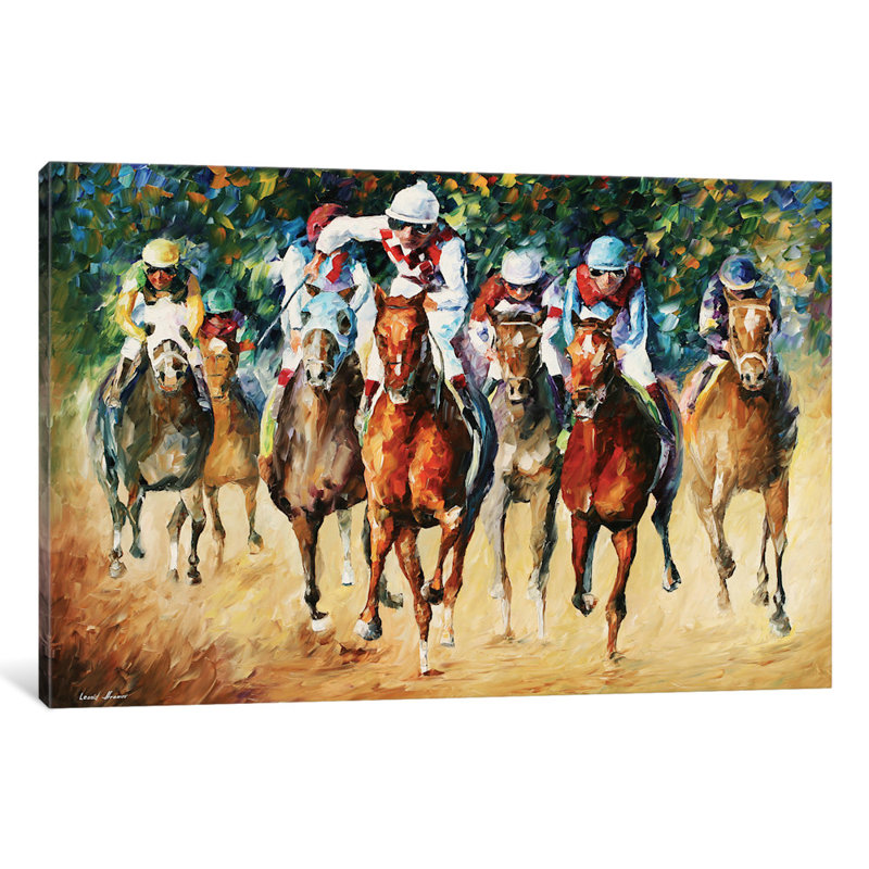 Red Barrel Studio Horse Race Wall Art On Wred Canvas Reviews Red Barrel Studio Horse Race Wall Art