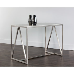 Go to store & view more images Abel Stainless Steel Marble Counter Pub Table by Sunpan Modern