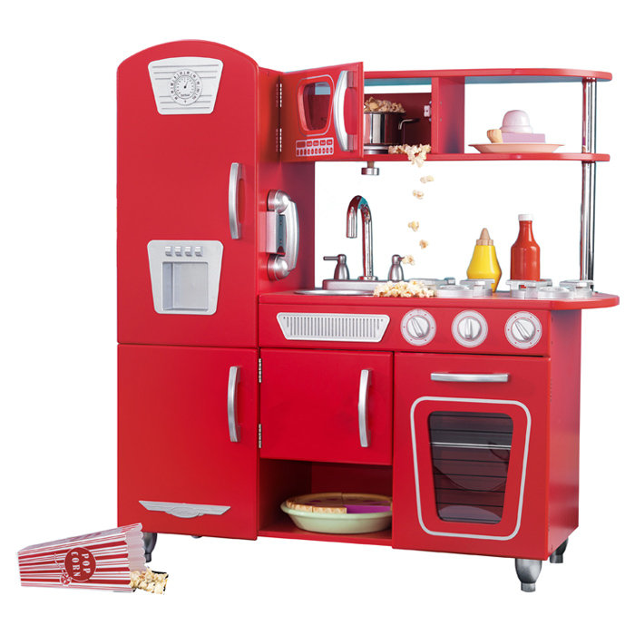 Kidkraft Retro Kitchen Blue kidkraft personalized red vintage kitchen & reviews | wayfair Kidkraft Retro Kitchen Blue kidkraft personalized red vintage kitchen & reviews | wayfair