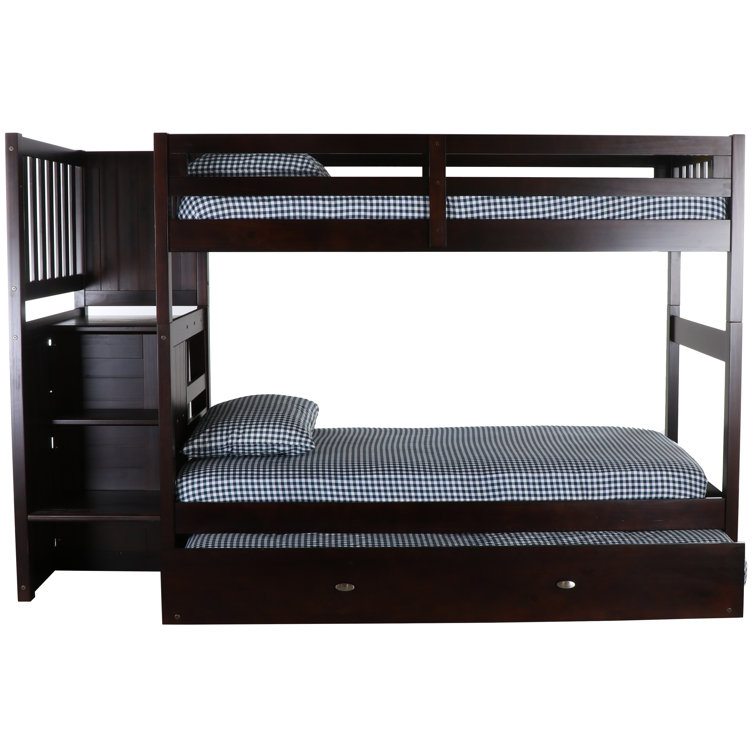 Harriet Bee Aerius Twin Over Twin Solid Wood Standard Bunk Bed With Trundle By Harriet Bee Wayfair