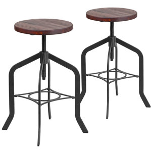 Bing Adjustable Height Swivel Bar Stool (Set of 2) by 17 Stories