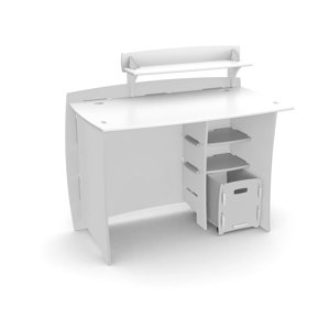 Ellari Writing Desk with Accessory Shelves and File Cart by Harriet Bee