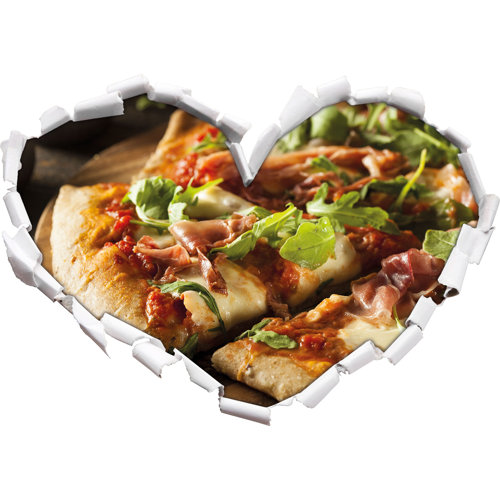 East Urban Home Wandtattoo Pizza Steinofenpizza Käse Salami Tomaten 