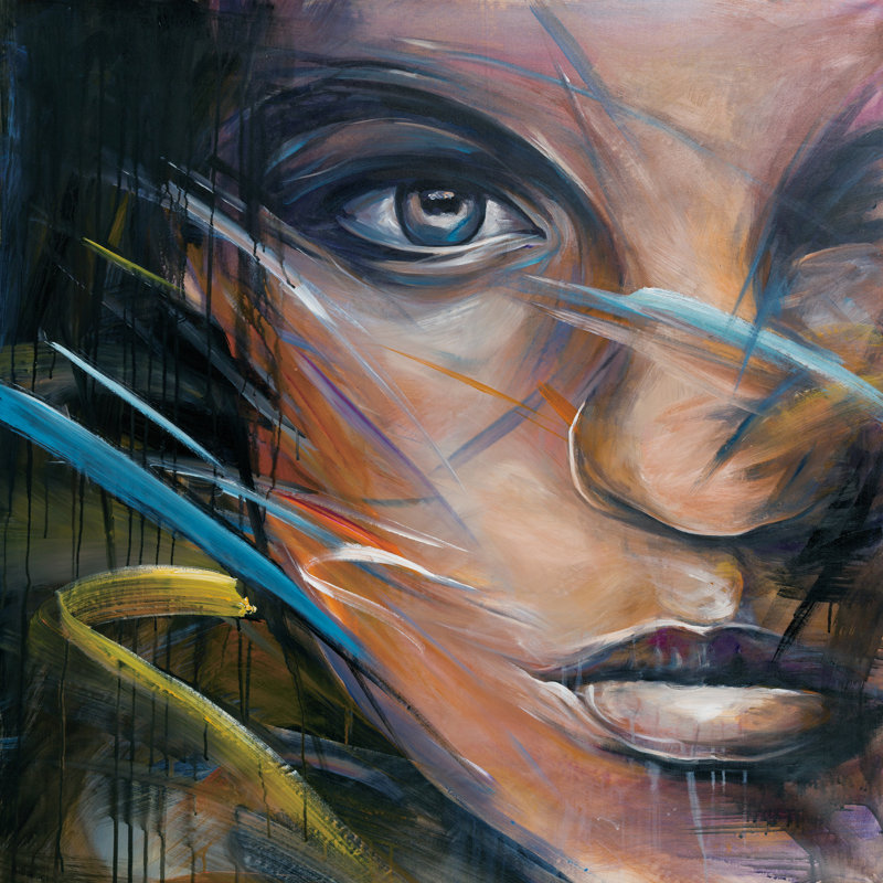 Ebern Designs Woman Face Oil Painting Print On Wrapped Canvas