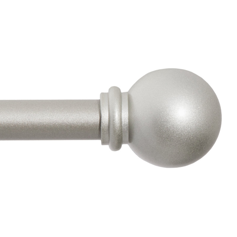 Wayfair Basics Ball End Single Curtain Rod, 28-48" or 48-86" Adjustable Length, 5/8" Dia. Steel Size: 48" - 86" , Finish: Black