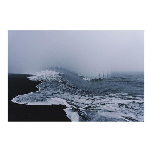 Geometry Meets Waves 1.9m x 2.88m Textured Matt Peel & Stick Wall Mural East Urban Home