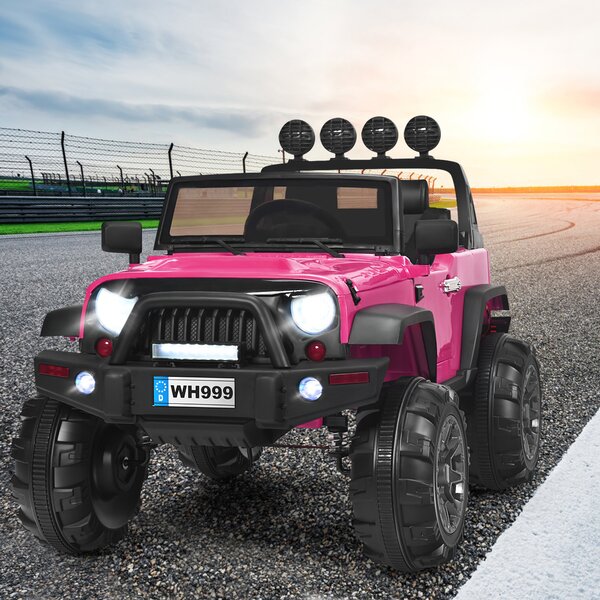 Pink Kids Ride On Electric Remote Control Car Jeep Indoor/outdoor Toy 12V 3Speed 