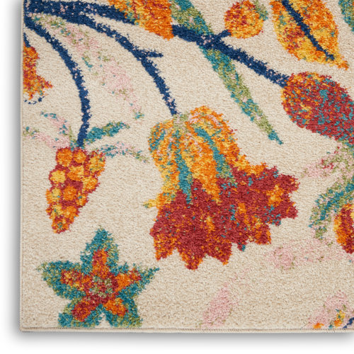 Bungalow Rose Wendelin Performance Beige/Red/Yellow Rug & Reviews | Wayfair