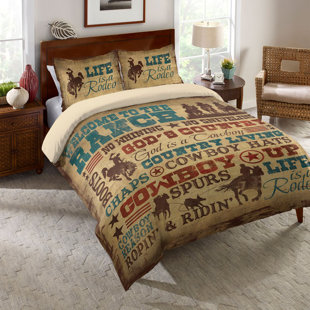 CHOCOLATE RODEO SHEET SET FULL SIZE WESTERN BEDDING 6 PC LODGE MICROFIBER BROWN