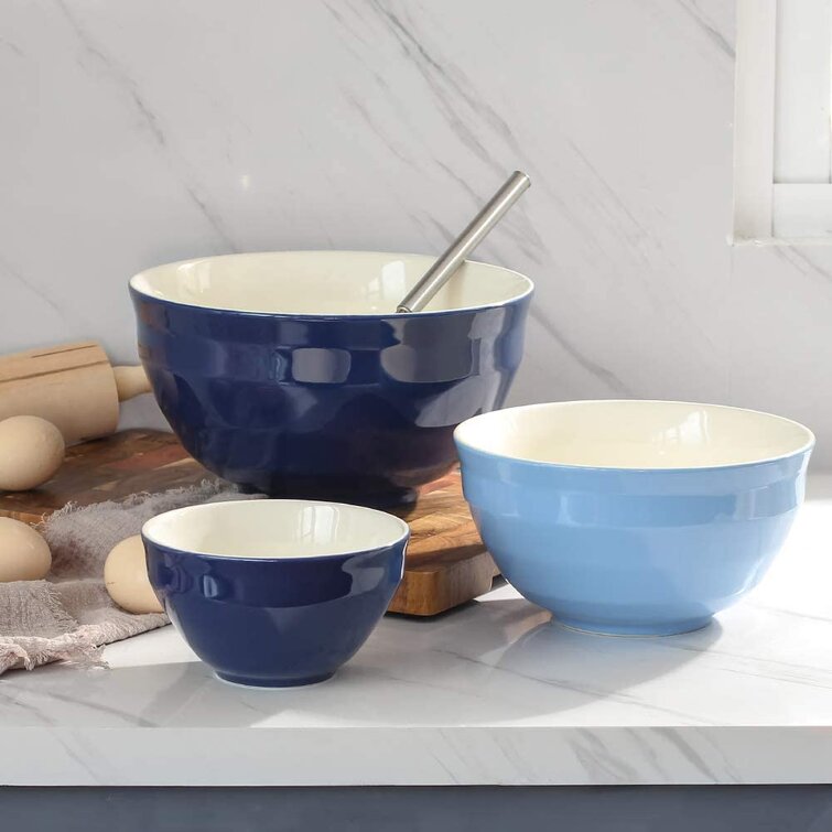 Urban-Living 3pc Coloured Mixing Bowls Blue 