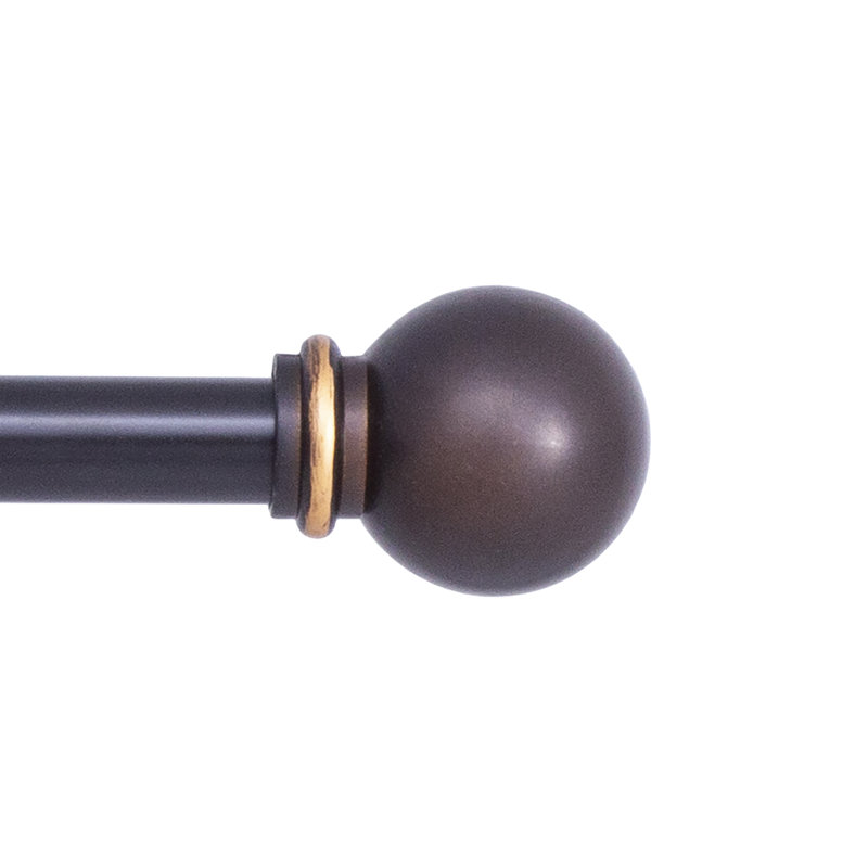 Wayfair Basics Ball End Single Curtain Rod, 28-48" or 48-86" Adjustable Length, 5/8" Dia. Steel Finish: Bronze, Size: 48" - 86"