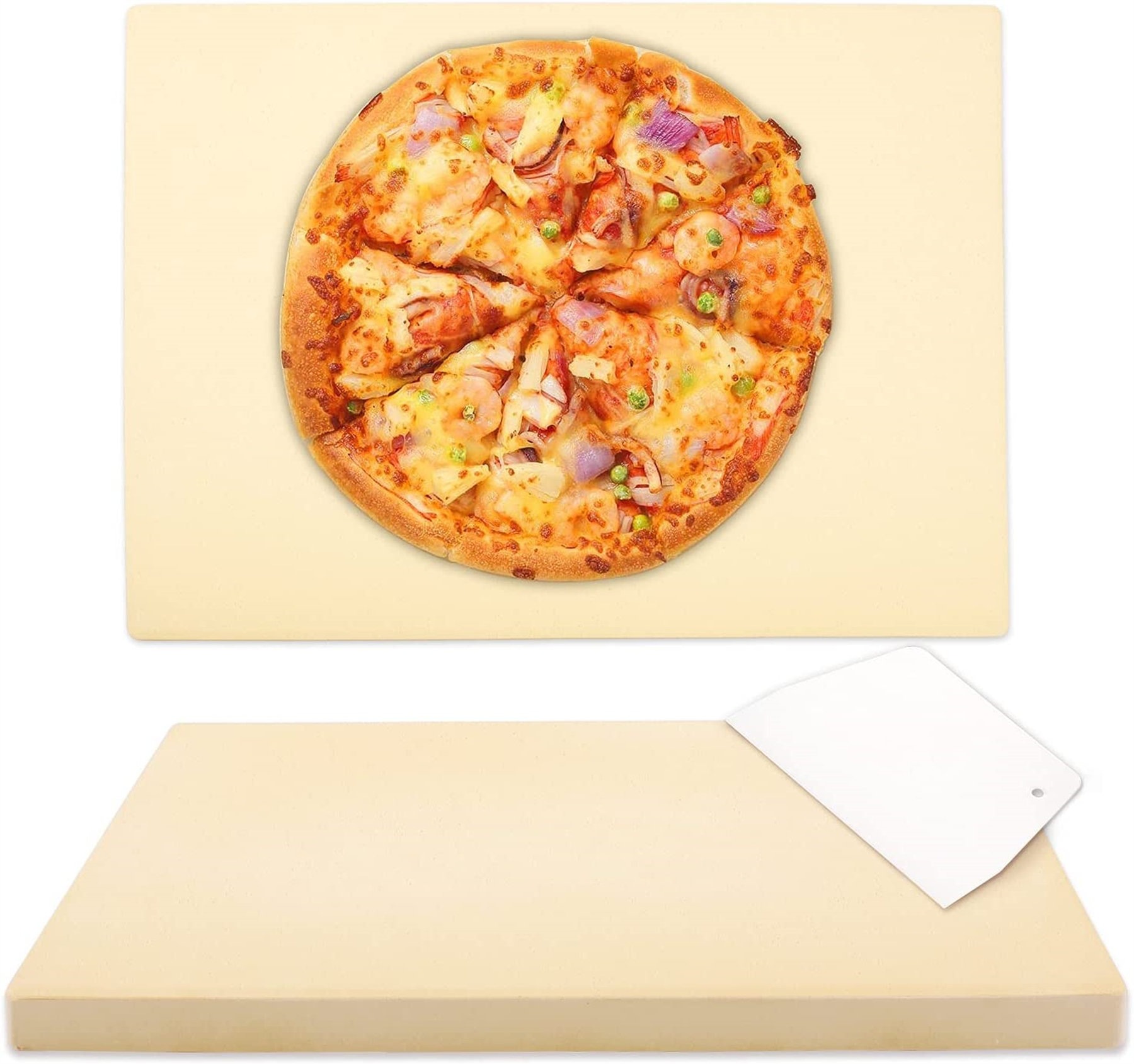 Pizza Stone for Grilling 12"x15" Rectangular Baking Stone for Oven/Grill Durable 