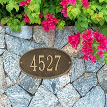 Two Sided Address Plaque Lawn House Sign Numbers Wall Custom Made Order Oval LG 