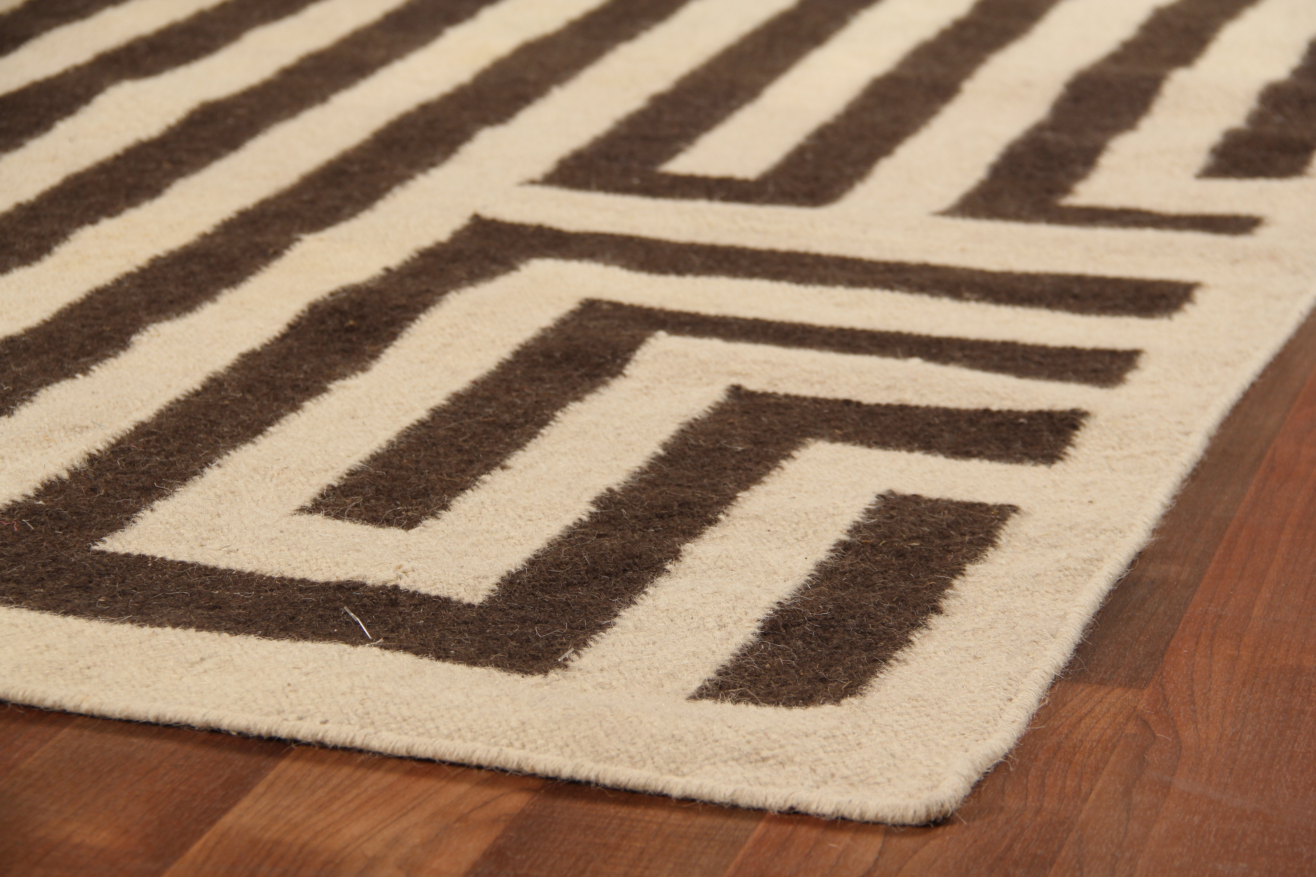 Exquisite Rugs Flat Woven Wool Ivorydark Brown Area Rug Wayfair Ca Exquisite Rugs Flat Woven Wool
