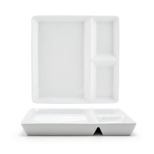 Ceramic Divided Plates Wayfair Mod 7 5 Square Divided Plate Set Of 4
