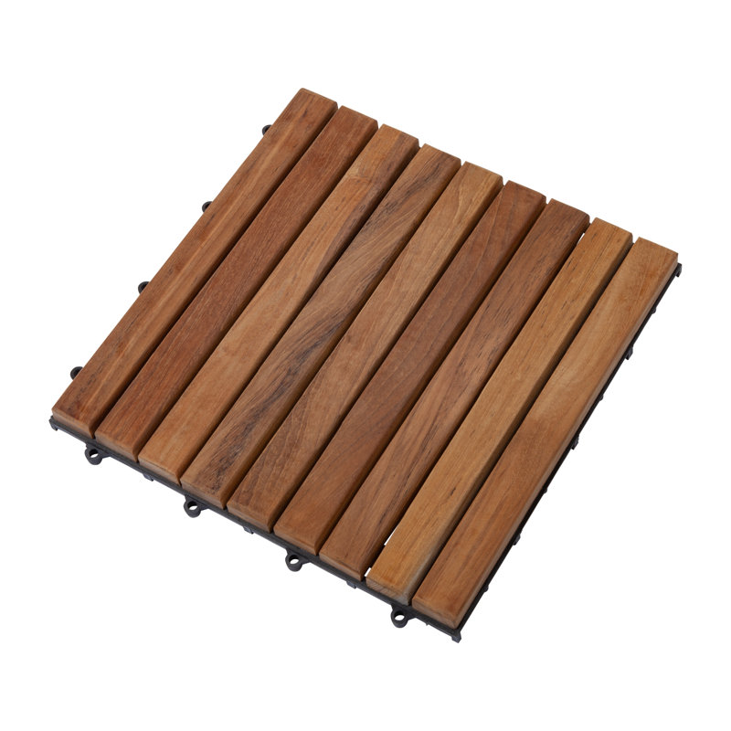 Nordicstyle Square 11 8 X 11 8 Teak Wood Interlocking Deck Tile Reviews Wayfair