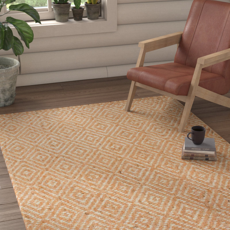 Union Rustic Jasiah Geometric Hand Tufted Jute Sisal Ivory Taupe Area Rug Reviews