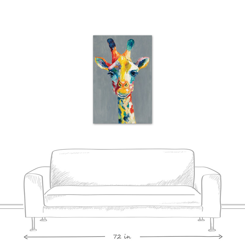 World Menagerie Colorful Giraffe Wrapped Canvas Print