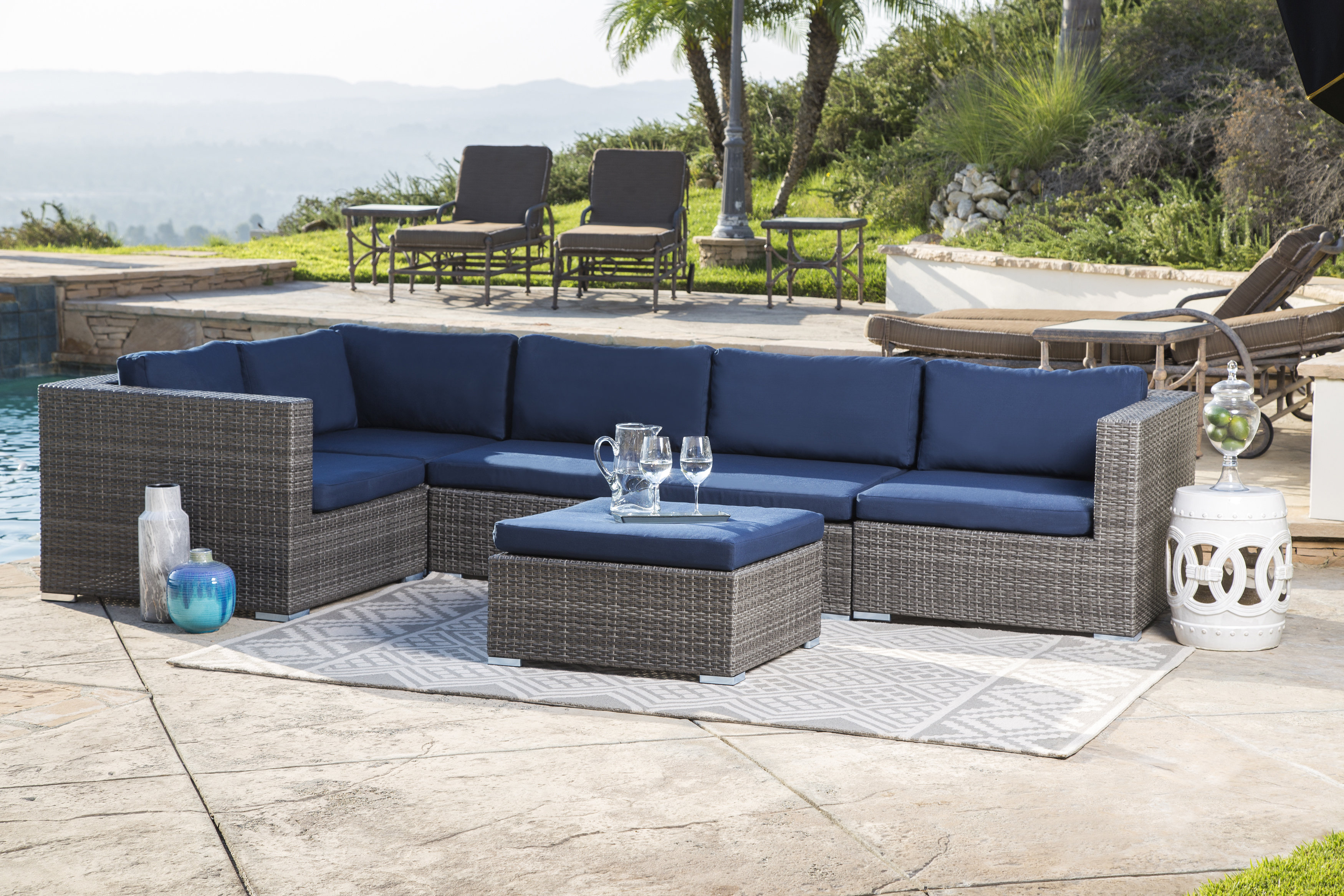 Bungalow Rose Ostrowski Patio Sectional With Cushions Reviews Bungalow Rose Ostrowski Patio Sectional