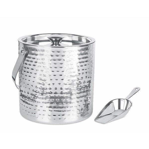 Elegance Hammered Stainless Steel Doublewall Champagne Bucket Silver 9 