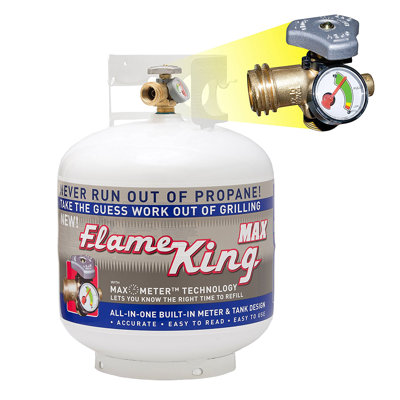 flame king 20lb empty steel propane tank lp cylinder,  opd valve & built-in gauge for grills & bbqs