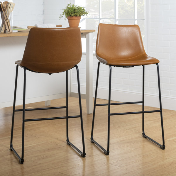 Light Brown Leather Bar Stools Wayfair