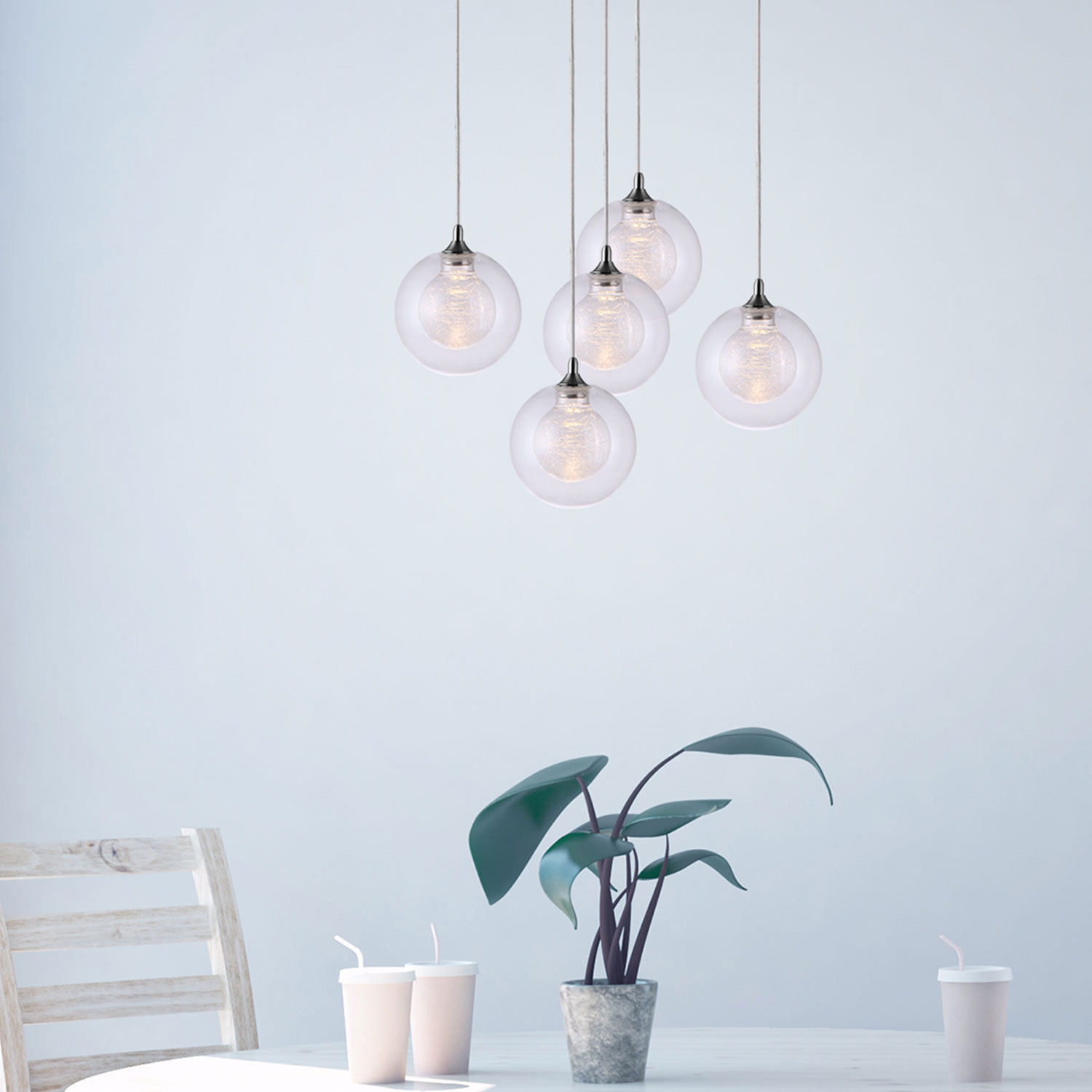 Orren Ellis Riverdale 5 Light Cluster Globe LED Pendant & Reviews