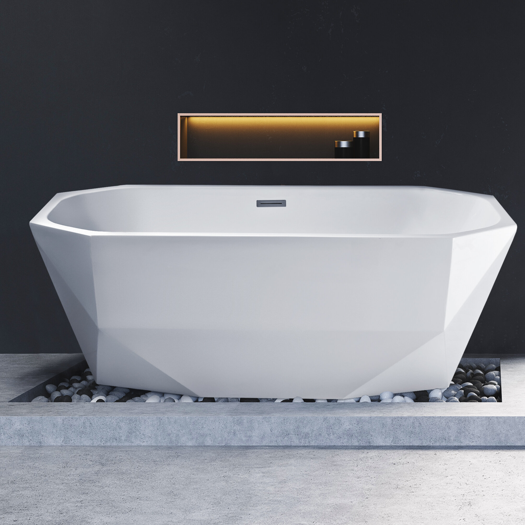 Streamlinebath 63 X 29 Freestanding Soaking Bathtub Reviews Wayfair