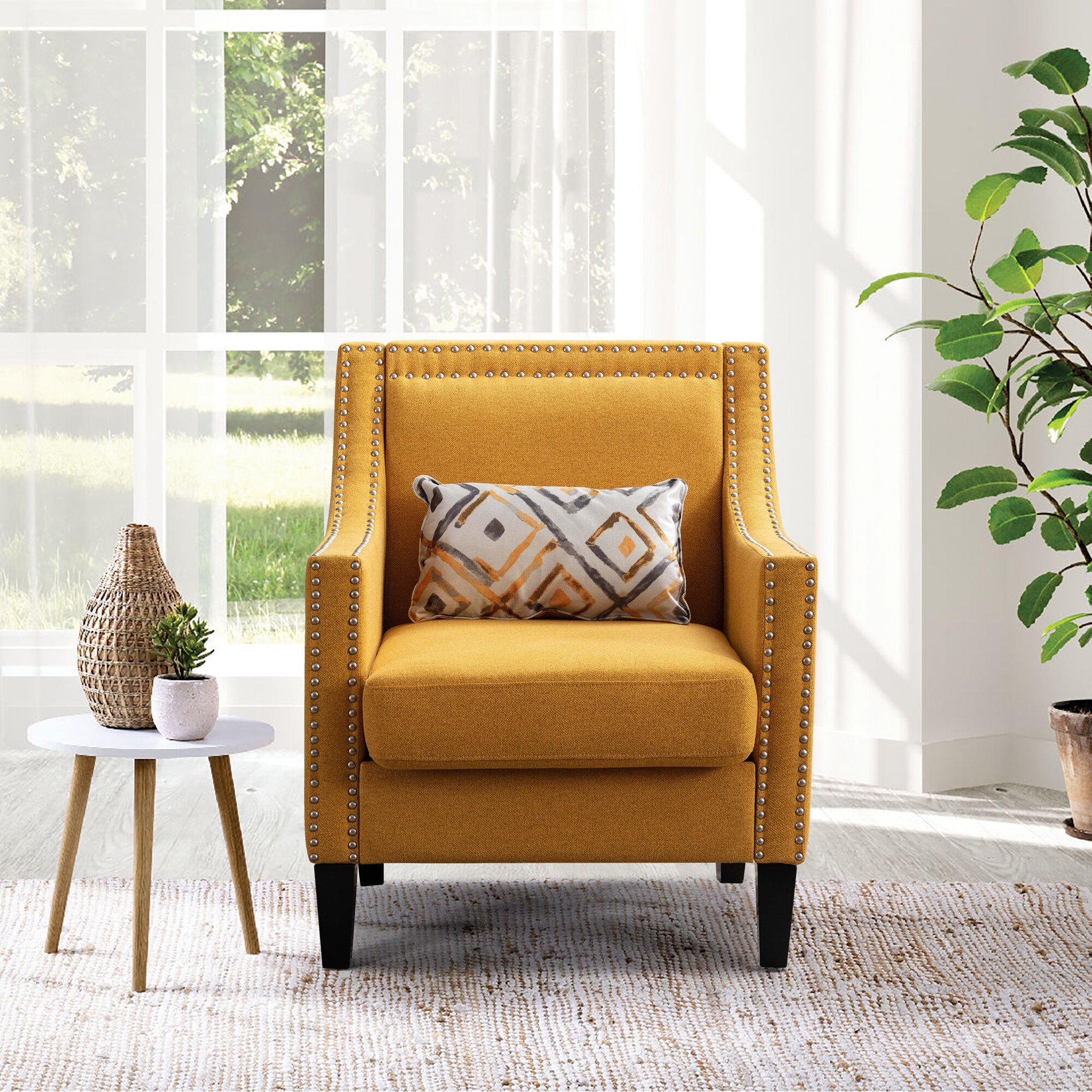 26.77'' Wide Linen Armchair